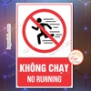 Tem Decal Cấm Không Chạy, Không Được Chạy No Running, Tem Decan Dán Có Keo Sẵn Chống Nước Tiện Dụng - Logoxinh