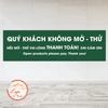 Tem Decal – QUÝ KHÁCH KHÔNG MỞ THỬ  SẢN PHẨM– OPEN PRODUCTS PLEASE PAY – Song Ngữ - Decal có keo dán, cắt sẵn chống nước