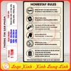 Tem Decal Dán - HOMESTAY RULES [Quy Định] Ở Homestay | Decal SONG NGỮ VIỆT - ANH | Decal chống nước, chống phai