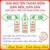 Logo sticker Mũi tên thoát hiểm dán trên nền, sàn nhà , mũi tên Exit chỉ hướng thoát hiểm, chống nước, chống phai màu