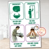 Decal Hướng Dẫn Vị Trí Bồn, Vòi Rửa Mắt Khẩn Cấp, Cách Rửa Mắt Trong Trường Hợp Gấp, Khẩn Cấp, Decal Dán Chống Nước
