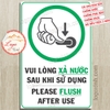 LOGO TEM STICKER XẢ NƯỚC SAU KHI SỬ DỤNG DÙNG TRONG NHÀ VỆ SINH- NHẮC NHỞ SỬ DỤNG WC TOILET NHÀ VỆ SINH