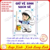 LOGO TEM STICKER YÊU CẦU GIỮ VỆ SINH SẠCH SẼ CHIBI DÙNG CHO NHÀ XƯỞNG, CÔNG TY, CÔNG TRƯỜNG, QUẦY HÀNG,KEEP CLEAN PLEASE