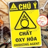 LOGO TEM STICKER CẢNH BÁO CHÂT OXY HÓA, OXIDIZING AGENT - BIỂN CẢNH BÁO AN TOÀN LAO ĐỘNG