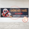 (MẪU TÍM NGANG) Tem Decal Dán Không Hút Thuốc, No Smoking, Poster Vì Một Môi Trường Không Khói Thuốc, Decal Dán