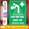 Tem Decal Dán [Chỉ Dẫn] BỒN RỬA MẮT KHẨN CẤP - EMERGENCY BASIN | Decal Song Ngữ Việt - Anh | Chống nước, chống phai