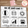LOGO TEM STICKER BIỂN CHÚ Ý TRƯỚC KHI RỜI KHỎI VĂN PHÒNG, RA VỀ CUỐI CHÚ Ý ĐÓNG CỬA TẮT ĐIỆN DÙNG CHO CÔNG TY, VĂN PHÒNG
