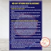 Tem Decal Dán Nội Quy Sử Dụng Dịch Vụ Internet , Phòng Game, Quán Gaming ,Chất Liệu Decan Dán Chống Nước, Chống Phai Màu