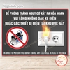 Tem Decal Nhắc Nhở Yêu Cầu Không Sạc Xe Điện Và Các Thiết Bị Điện Tại Khu Vực Được Chỉ Định, Tem Chống Nước, Có Keo Sẵn