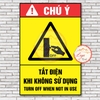 Tem Decal Dán Nhắc Nhở Tắt Điện Khi Không Sử Dụng Mẫu Mới, Tem Tiết Kiệm Điện, Nhãn Dán Tiết Kiệm Điện Saving Energy