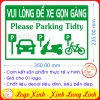 LOGO STICKER ĐỖ XE GỌN GÀNG, BIỂN CHỈ DẪN NHẮC NHỞ ĐẬU XE GỌN GÀNG - PARKIND TIDTY