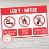 Tem Decal Dán LƯU Ý - CẤM HÚT THUỐC, CẤM LỬA, CẤM ĐIỆN THOẠI (Song Ngữ Anh Việt) - Decal chống nước, chống phai