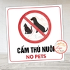 Tem Decal Dán Cảnh Báo Cấm Thú Nuôi, No Pet, Cấm Thú Cưng, Dùng Cho Nhà Cửa Quấy Quán, Tem Chống Nước Chống Phai