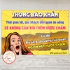 Tem decal trang trí quán ăn vui nhộn – Thông báo khẩn “Ngon nhức nách” – Decal bóc dán chống nước, bền màu