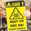 LOGO TEM STICKER CẢNH BÁO NGUY CƠ ĐỘC HẠI, DANGER HARMFUL - BIỂN CẢNH BÁO AN TOÀN LAO ĐỘNG