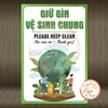 [M3] Tem Decal Dán Yêu Cầu Giữ Vệ Sinh Chung, Keep Clean Area, Tấm Dán Giữ Vệ Sinh Chung, Chất Liệu Decan Chống Nước