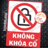 LOGO TEM STICKER BIỂN BÁO CẤM KHÔNG ĐƯỢC KHÓA CỔ XE MÁY - DO NOT LOCK - BIỂN CẢNH BÁO, BIỂN CẤM