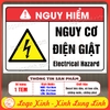Tem Decal Dán Cảnh Báo Nguy Cơ Điện Giật, Nguy Hiểm Điện Giật, Electrical Hazard, Decal Chống Nước Có Keo Dán Sẵn