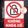LOGO TEM STICKER BIỂN BÁO CẤM KHÔNG ĐƯỢC KHÓA CỔ XE MÁY - DO NOT LOCK - BIỂN CẢNH BÁO, BIỂN CẤM