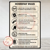 Tem Decal Dán - HOMESTAY RULES [Quy Định] Ở Homestay | Decal SONG NGỮ VIỆT - ANH | Decal chống nước, chống phai