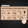 Tem Decal Dán Quy Tắc Ứng Xử Khi Chơi Bida, Sử Dụng Cho Quầy Quán Bi-a, Quy Chế Phòng Chơi Bi-da, Nội Quy Chơi Bi-a Bida