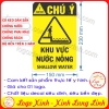 LOGO TEM STICKER BIỂN CẢNH BÁO KHU VỰC NƯỚC NÔNG, NƯỚC CẠN - SHALLOW WATER CAUTION - BIỂN CẢNH BÁO AN TOÀN LAO ĐỘNG