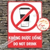 LOGO TEM STICKER BIỂN BÁO CẤM KHÔNG ĐƯỢC UỐNG- DO NOT DRINK - BIỂN CẢNH BÁO, BIỂN CẤM