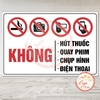 (TV) Tem Decal Dán Không Hút Thuốc, Không Quay Phim, Không Chụp HÌnh, Không Dùng Điện Thoại, Decal Chống Nước