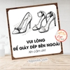 (Mẫu MỚI 3) Tem Decal Dán Vui Lòng Để Giày Dép Bên Ngoài, Nhắc Nhở Bỏ Giày Dép, Decan Chống Nước Dán Kính,Dán Tường
