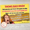 Tem Decal Dán Sẵn - THÔNG BÁO KHẨN - ĐỒ ĂN ĐỒ UỐNG NGON KHÔNG CẦN BÀN -  Trang trí quán độc lạ, chống nước chống phai