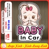 Tem Decal Baby In Car, Baby On Board Dán Trang Trí Ô Tô Xe Hơi, Chống Nước Chống Phai Màu. Độ Bền Cao, Sticker Decan