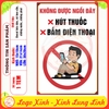 Tem Decal Dán Nhắc Nhở Không Được Ngồi Đây Hút Thuốc Và Bấm Điện Thoại, Nhắc Nhở Giữ Vệ Sinh Chung, Decan Chống Nước