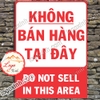 LOGO TEM STICKER BIỂN BÁO CẤM KHÔNG ĐƯỢC BÁN HÀNG TẠI ĐÂY- DO NOT SELL IN THIS AREA - BIỂN CẢNH BÁO, BIỂN CẤM