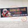 (MẪU TÍM NGANG) Tem Decal Dán Không Hút Thuốc, No Smoking, Poster Vì Một Môi Trường Không Khói Thuốc, Decal Dán