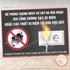 Tem Decal Nhắc Nhở Yêu Cầu Không Sạc Xe Điện Và Các Thiết Bị Điện Tại Khu Vực Được Chỉ Định, Tem Chống Nước, Có Keo Sẵn