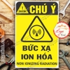 LOGO TEM STICKER CẢNH BÁO BỨC XẠ ION HÓA, NON IONIZING RADIATION - BIỂN CẢNH BÁO AN TOÀN LAO ĐỘNG