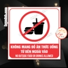 (VUÔNG) Tem Decal Không Được Mang Đồ Ăn Thức Uống Từ Ngoài Vào,No Outsite Food Or Drink Allowed,Decal Dán Kính Có Keo