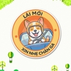Tem Decal Dán Ô TÔ - LÁI MỚI, XIN NHẸ CHÂN GA - Decal hình cún con tập lái funny - Decal chống nước, chống phai