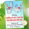 (MẪU DỌC) Tem Decal Dán Nhắc Nhở Vui Lòng Không Bỏ Rác, Thức Ăn Vào Bồn Cầu Bồn Rửa, Dùng Cho Nhà Vệ Sinh, Toilet, WC