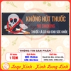 (MẪU TÍM NGANG) Tem Decal Dán Không Hút Thuốc, No Smoking, Poster Vì Một Môi Trường Không Khói Thuốc, Decal Dán