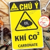 LOGO TEM STICKER CẢNH BÁO CÓ KHÍ CO2 - BIỂN CẢNH BÁO AN TOÀN LAO ĐỘNG