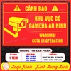 Decal Dán CẢNH BÁO KHU VỰC CÓ CAMERA AN NINH | WARNING! CCTV IN OPERATION (Nền đỏ chữ vàng) | Chống nước, chống phai