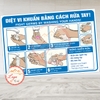 Tem Decal Dán QUY TRÌNH RỬA TAY 6 BƯỚC - DIỆT VI KHUẨN BẰNG CÁCH RỬA TAY (Song Ngữ Anh - Việt) - Chống nước, chống phai