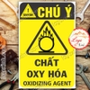 LOGO TEM STICKER CẢNH BÁO CHÂT OXY HÓA, OXIDIZING AGENT - BIỂN CẢNH BÁO AN TOÀN LAO ĐỘNG