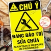 LOGO TEM STICKER BIỂN CẢNH BÁO ĐANG BẢO TRÌ SỬA CHỮA, MAINTAIN & REPAIR IN PROGRESS - BIỂN CẢNH BÁO AN TOÀN LAO ĐỘNG