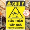 LOGO TEM STICKER BIỂN CẢNH BÁO CẨN THẬN VẤP NGÃ - TRIPPING HAZARD- BIỂN CẢNH BÁO AN TOÀN LAO ĐỘNG