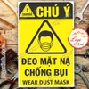 LOGO TEM STICKER BIỂN CẢNH BÁO ĐEO MẶT NẠ CHỐNG BỤI - WEAR DUST MASK - BIỂN CẢNH BÁO AN TOÀN LAO ĐỘNG
