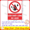 LOGO TEM STICKER BIỂN CẤM CHẤT LỎNG- NO LIQUID - BIỂN CẢNH BÁO