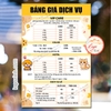 Tem Decal Dán Bảng Giá Quầy Spa Thú Cưng, Dịch Vụ Thú Y,Pet Shop,Bảng Báo Giá Shop Thú Y,Decan Chống Nước Có Keo Sẵn