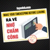 Tem Decal Dán Nhắc Nhở Ra Về Nhớ Chấm Công, TimeKeeping, Nhắc Máy Chấm Công, Nội Quy Máy Chấm Công, Decan Chống Nước